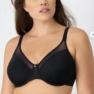 Bali One Smooth U Ultra Light Underwire Bra- Black, 34DD